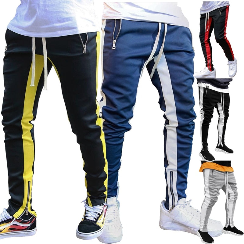 Men's Jogging Pants: Zipper Sports Fitness Tights for Running, Gym, and Bodybuilding - Sweatpants for Sport and Active Lifestyle