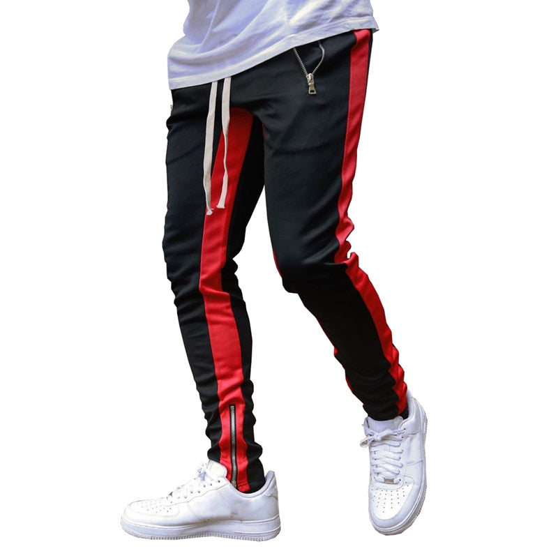 Men's Jogging Pants: Zipper Sports Fitness Tights for Running, Gym, and Bodybuilding - Sweatpants for Sport and Active Lifestyle