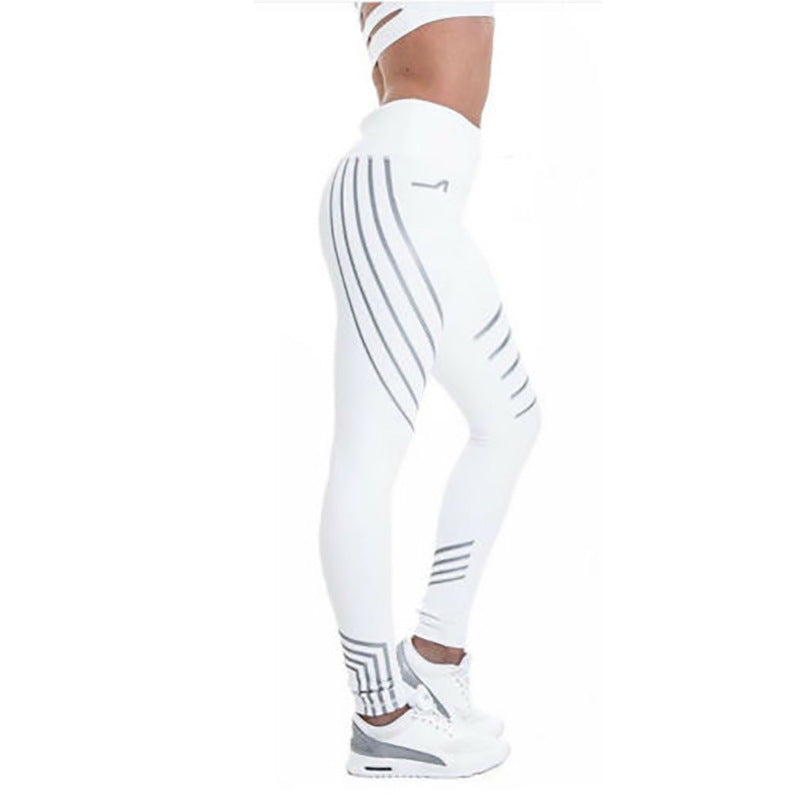 Reflective Sport Yoga Pants : Do yoga with style white