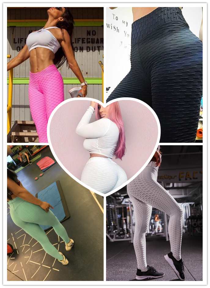 Hip-turned Folds Elastic High-waist Leggings Breathable Slim Indoor Sports