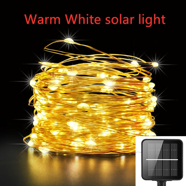 IR Dimmable LED Outdoor Solar String Lights powered by Solar