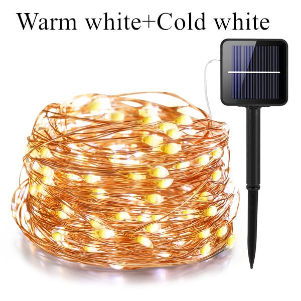 IR Dimmable LED Outdoor Solar String Lights powered by Solar