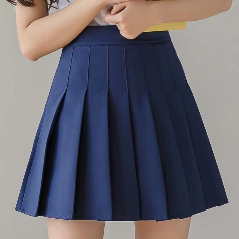 blue skirt pleated