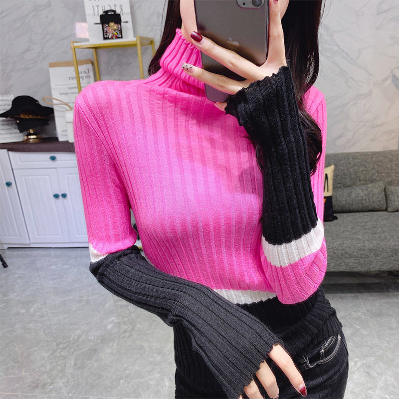 turtleneck women sweater pink