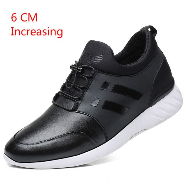 Men's Fashion Sneakers Man Casual Shoes Breathable | Genuine Leather Shoes Big size Increasing Office Footwear