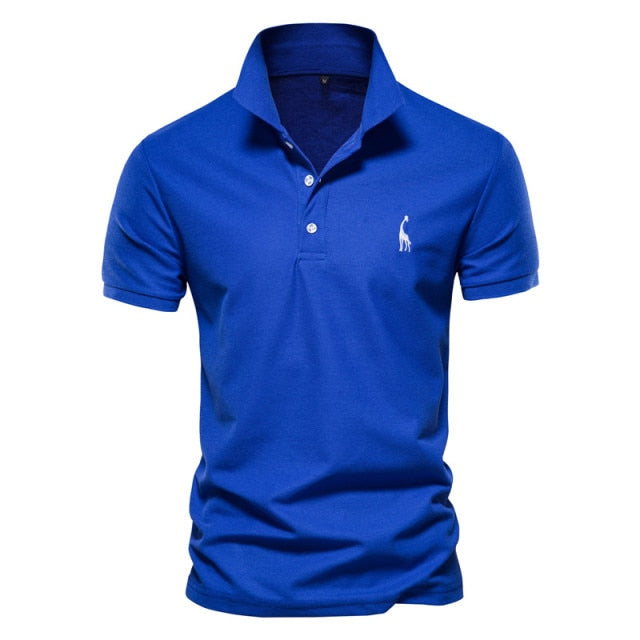 blue polo t-shirt