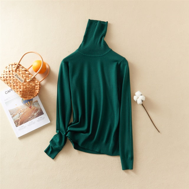 Thick Knitted Women's Turtleneck Sweater