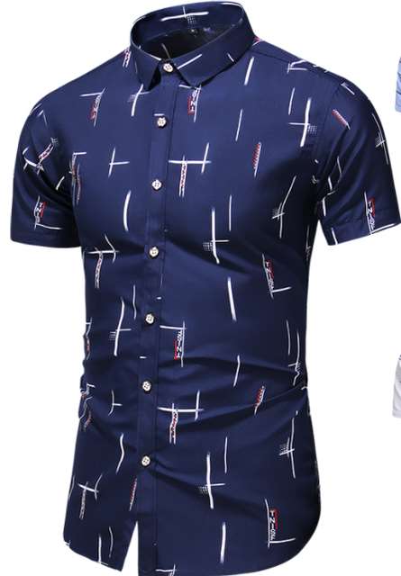 Fashion 9 Style Design Short Sleeve Casual Shirt Men