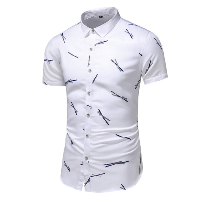 Fashion 9 Style Design Short Sleeve Casual Shirt Men
